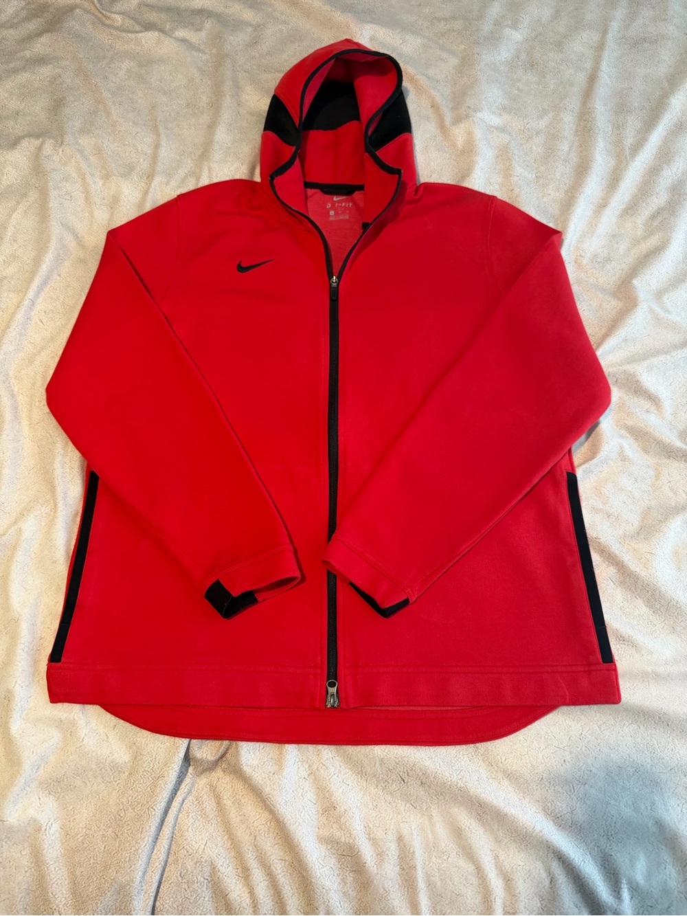 Nike Red and Black Dri-FIT Zip Hoodie